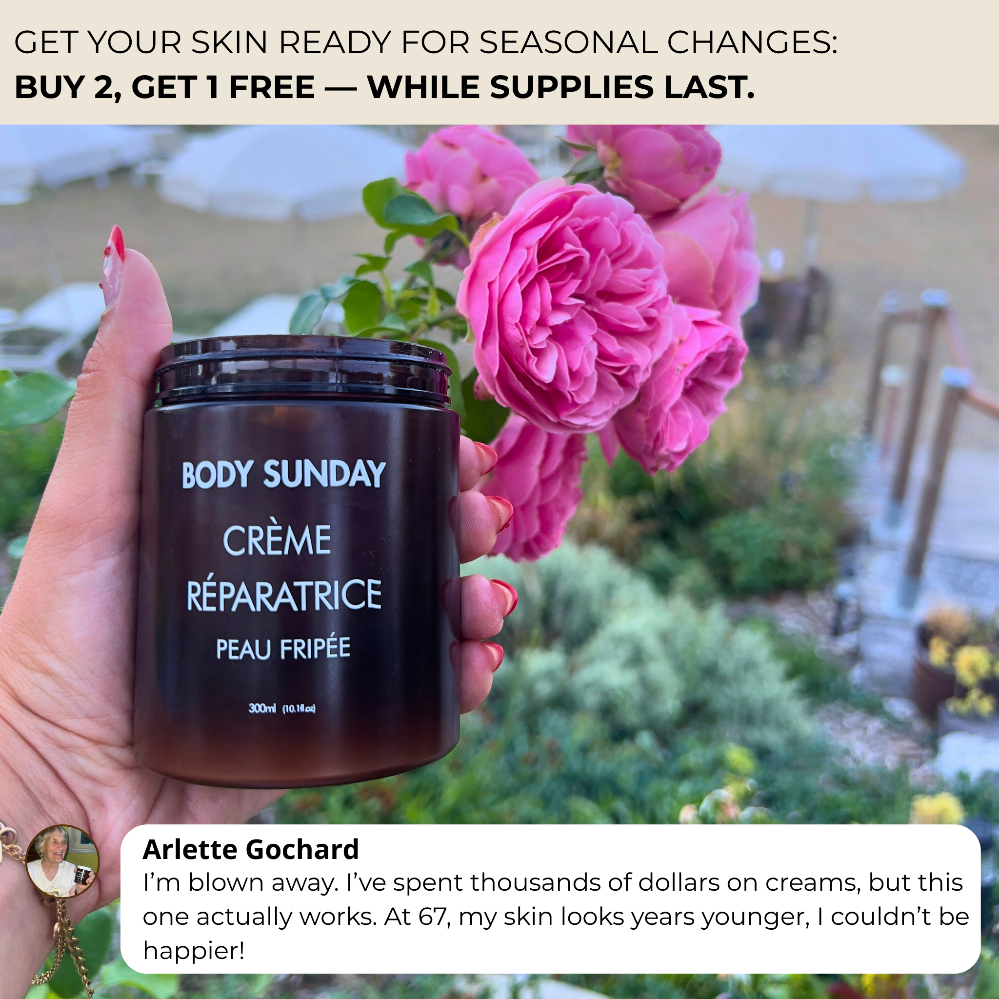 Crepey skin repair cream