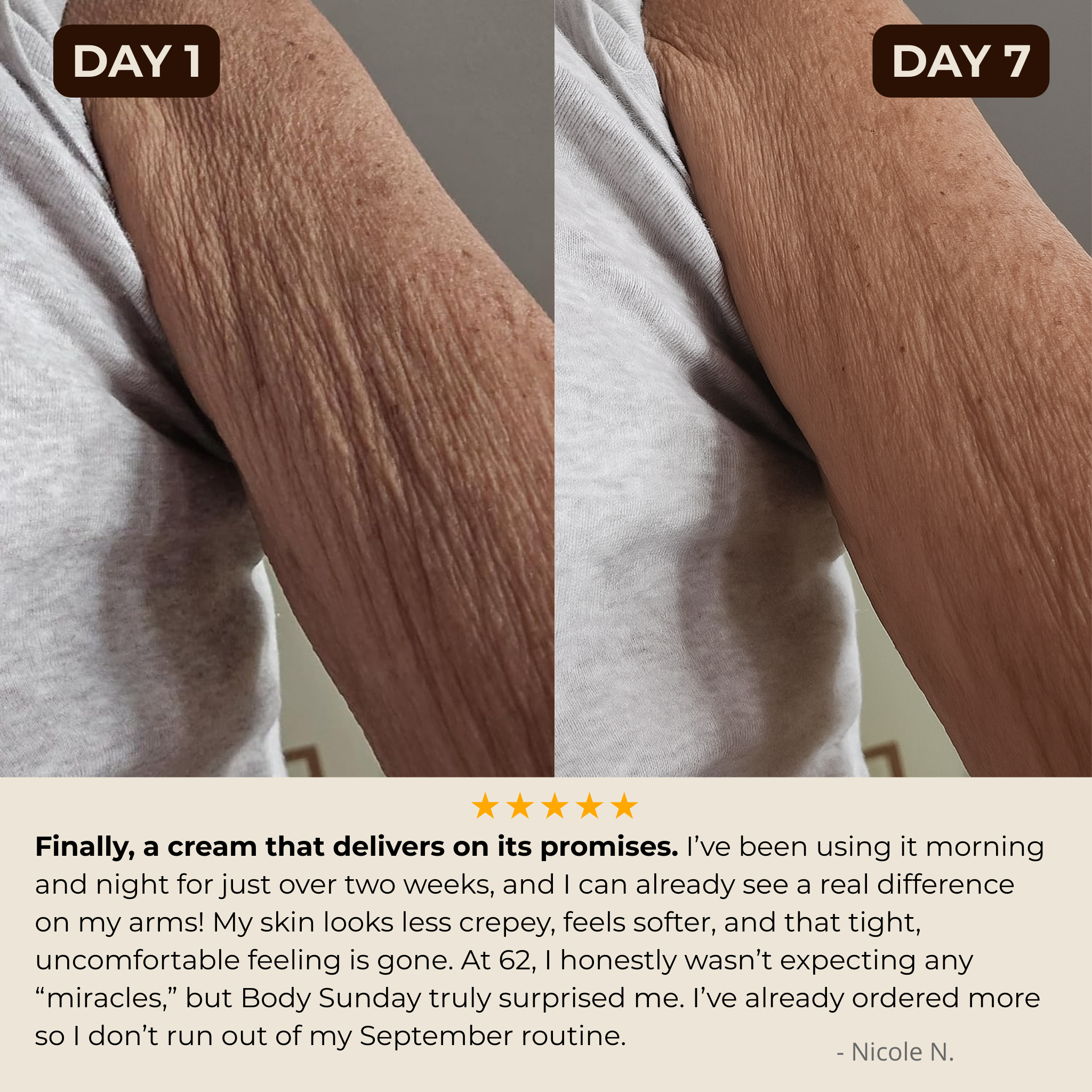 Crepey skin repair cream